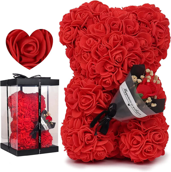 Rose Petal Teddy in a Clear Gift Box